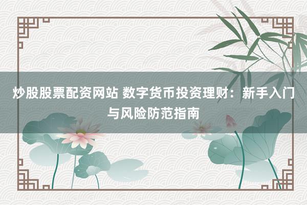 炒股股票配资网站 数字货币投资理财：新手入门与风险防范指南