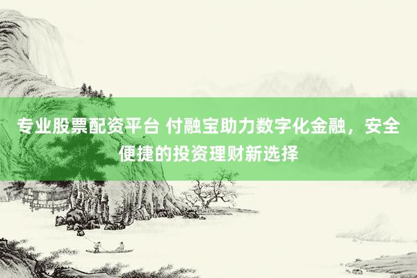 专业股票配资平台 付融宝助力数字化金融，安全便捷的投资理财新选择