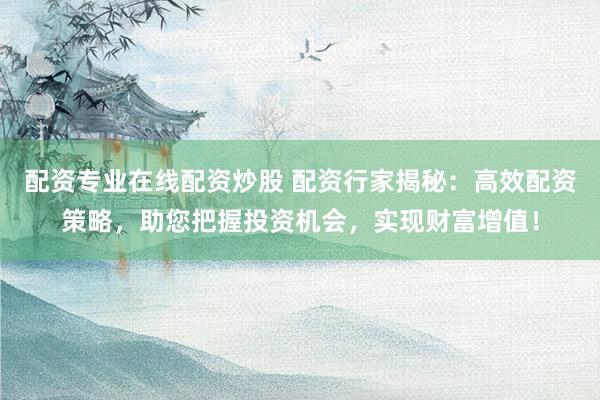 配资专业在线配资炒股 配资行家揭秘：高效配资策略，助您把握投资机会，实现财富增值！