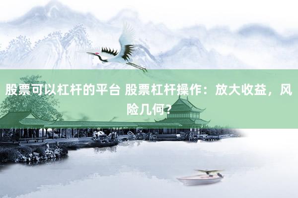 股票可以杠杆的平台 股票杠杆操作：放大收益，风险几何？