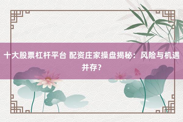 十大股票杠杆平台 配资庄家操盘揭秘：风险与机遇并存？