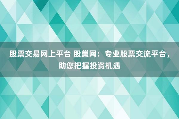 股票交易网上平台 股巢网：专业股票交流平台，助您把握投资机遇