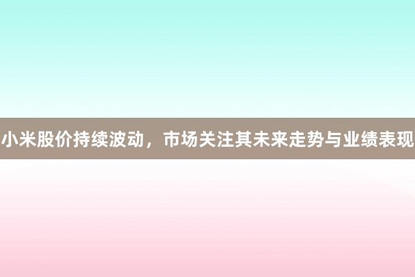 小米股价持续波动，市场关注其未来走势与业绩表现