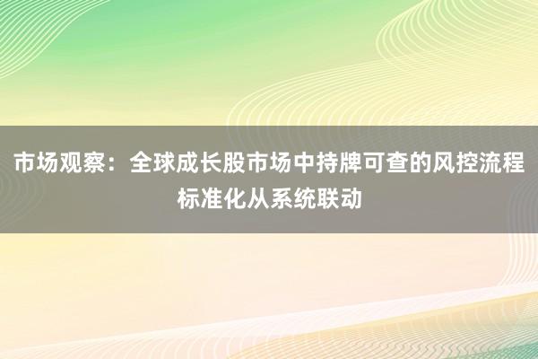 市场观察：全球成长股市场中持牌可查的风控流程标准化从系统联动