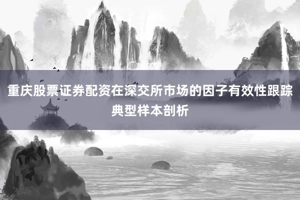 重庆股票证券配资在深交所市场的因子有效性跟踪典型样本剖析