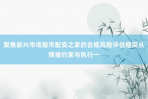 聚焦新兴市场股市配资之家的合规风险评估框架从情绪约束与执行一