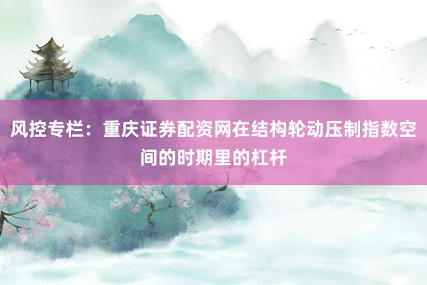 风控专栏：重庆证券配资网在结构轮动压制指数空间的时期里的杠杆